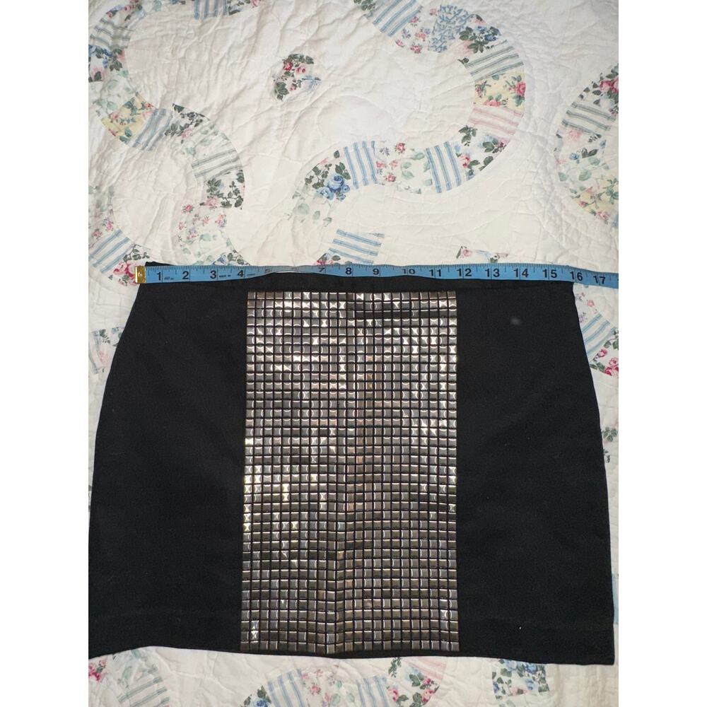 MASON BLACK STUDDED PANEL MINISKIRT 6 - Picture 3 of 7